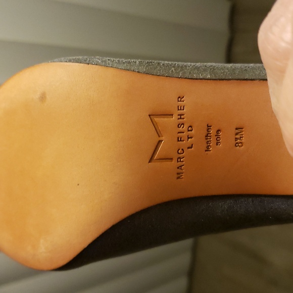 Marc Fisher Silver Pointed Toe Mules - Picture 4 of 5